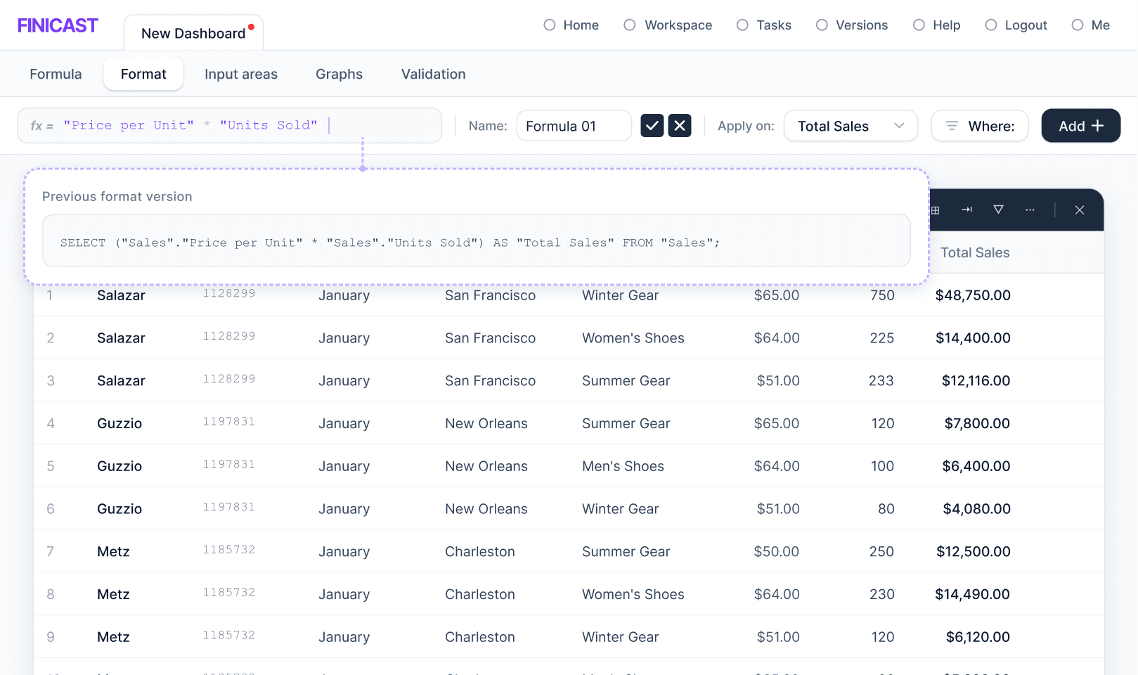 Expression layer vs SQL — formula content and SQL mapping